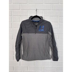 Under Armour Cold Gear Jacket Youth Large Full Zip Gray And Blue